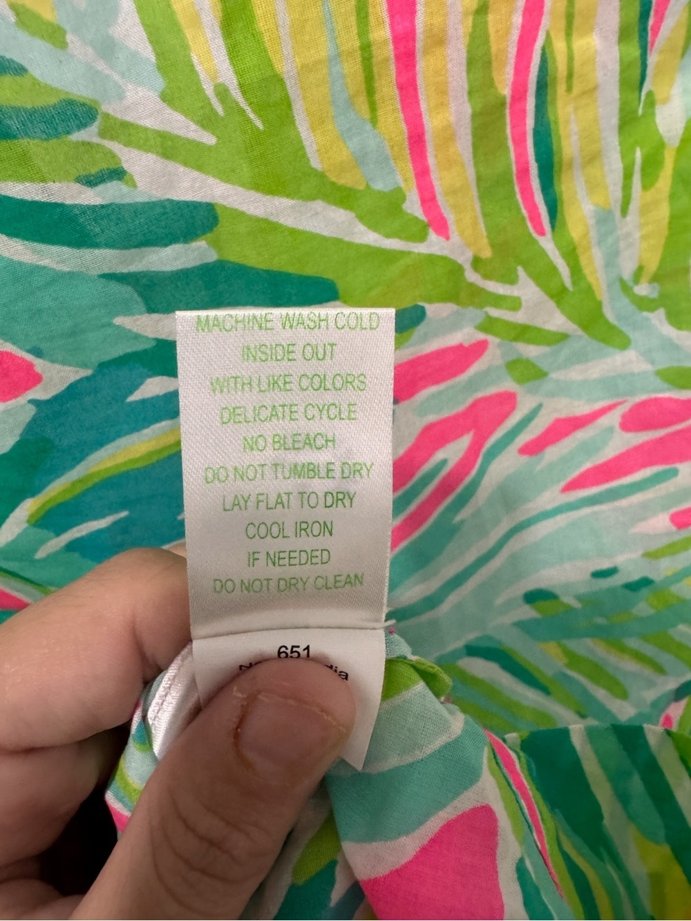 Lilly Pulitzer Amelia Island pink green Cotton Tunic Top Tropical Storm Print XS - Picture 7 of 9